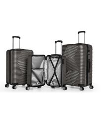 DZC KUZENLER AVM G&d Gedox Polo Suitcase Abs 3'lü Lüx Valiz Seyahat Seti FÜME