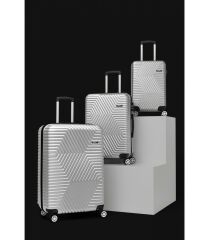 DZC KUZENLER AVM G&d Gedox Polo Suitcase Abs 3'lü Lüx Valiz Seyahat Seti Gri