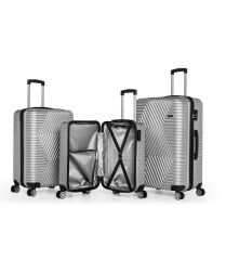 DZC KUZENLER AVM G&d Gedox Polo Suitcase Abs 3'lü Lüx Valiz Seyahat Seti Gri