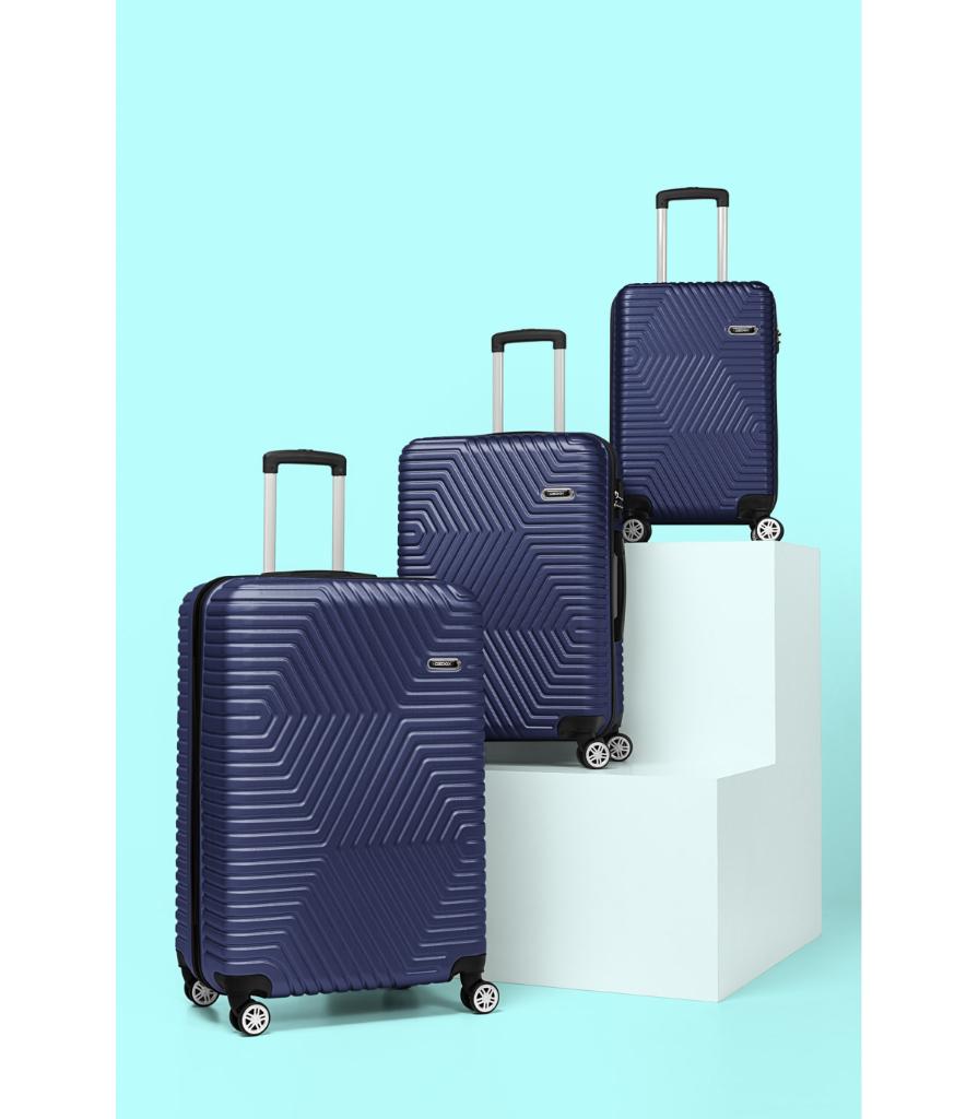 DZC KUZENLER AVM G&d Gedox Polo Suitcase Abs 3'lü Lüx Valiz Seyahat Seti LACİVERT