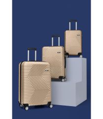 DZC KUZENLER AVM G&d Gedox Polo Suitcase Abs 3'lü Lüx Valiz Seyahat Seti GOLD