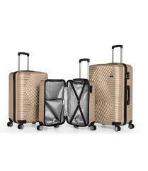 DZC KUZENLER AVM G&d Gedox Polo Suitcase Abs 3'lü Lüx Valiz Seyahat Seti GOLD
