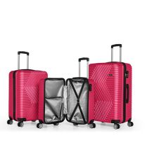 DZC KUZENLER AVM G&d Gedox Polo Suitcase Abs 3'lü Lüx Valiz Seyahat Seti FUŞYA PEMBE