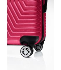 DZC KUZENLER AVM G&d Gedox Polo Suitcase Abs 3'lü Lüx Valiz Seyahat Seti FUŞYA PEMBE
