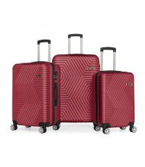DZC KUZENLER AVM G&d Gedox Polo Suitcase Abs 3'lü Lüx Valiz Seyahat Seti BORDO