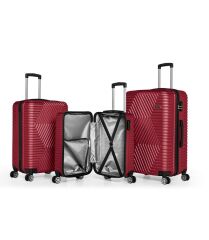DZC KUZENLER AVM G&d Gedox Polo Suitcase Abs 3'lü Lüx Valiz Seyahat Seti BORDO