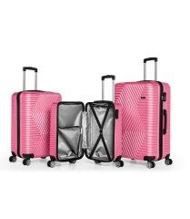 DZC KUZENLER AVM G&d Gedox Polo Suitcase Abs 3'lü Lüx Valiz Seyahat Seti PEMBE