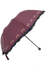 DZC KUZENLER AVM Marlux Fiyonklu Puantiyeli Rüzgara Dayanıklı Fiber Gövde Kadın Şemsiye