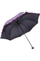 DZC KUZENLER AVM Marlux Fiyonklu Puantiyeli Rüzgara Dayanıklı Fiber Gövde Kadın Şemsiye