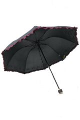 DZC KUZENLER AVM Marlux Fiyonklu Puantiyeli Rüzgara Dayanıklı Fiber Gövde Kadın Şemsiye