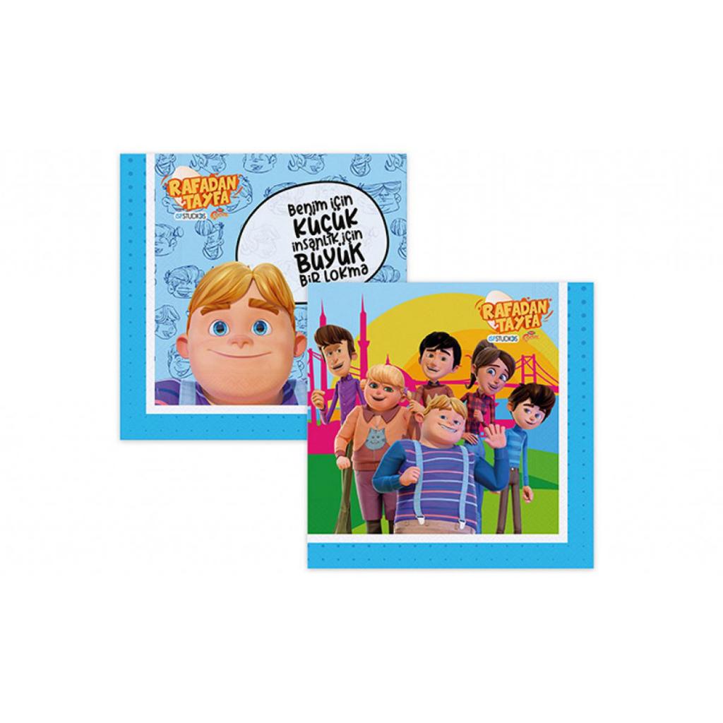 DZC KUZENLER AVM Rafadan Tayfa, Kağıt Peçete 16 adet 33x33 cm PARTİ DOĞUM GÜNÜ MALZEMELERİ