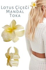 LOTUS MANDAL SAÇ TOKASI AKRİLİK PARLAK (SARI BEYAZ)
