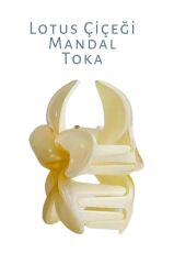 LOTUS MANDAL SAÇ TOKASI AKRİLİK PARLAK (SARI BEYAZ)