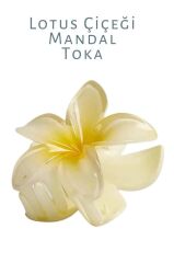LOTUS MANDAL SAÇ TOKASI AKRİLİK PARLAK (SARI BEYAZ)