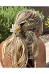 LOTUS MANDAL SAÇ TOKASI AKRİLİK PARLAK (SARI BEYAZ)