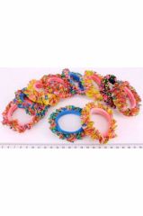 5'li Fırfır Lastik Havlu & Simit Toka 5 Adetli YUMUŞAK SAÇ LASTİK