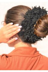 BÜYÜK Siyah Topuz Tokası( TESETTÜR EŞARP ALTI) SAÇ LASTİK