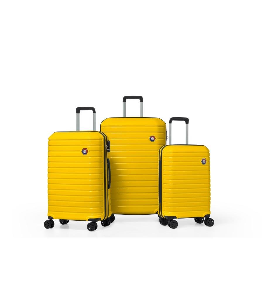 DZC KUZENLER AVM G&D Polo Suitcase PP Enjeksiyon Valiz Seyahat- Model 400.10 Pembe Küçük(kabin)Boy SARI