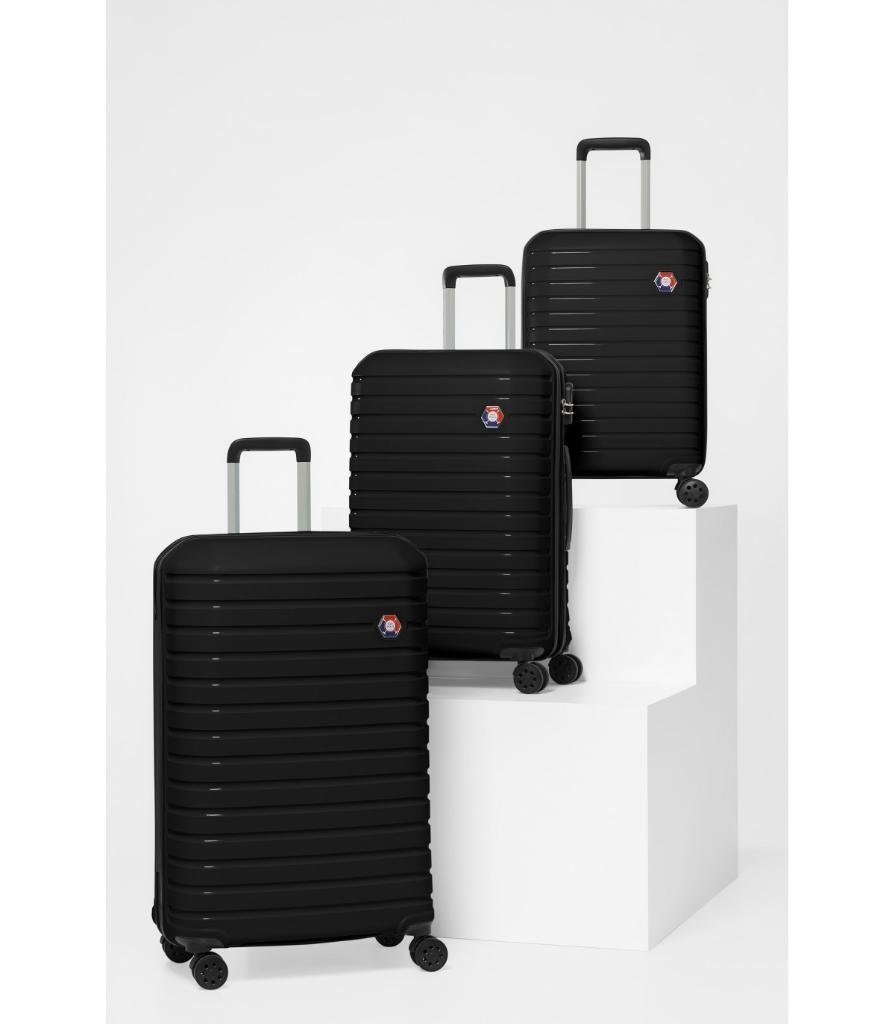 DZC KUZENLER AVM G&D Polo Suitcase PP Enjeksiyon Valiz Seyahat- Model 400.10 Pembe Küçük(kabin)Boy SİYAH