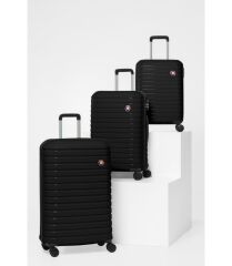 DZC KUZENLER AVM G&D Polo Suitcase PP Enjeksiyon Valiz Seyahat- Model 400.10 Pembe Küçük(kabin)Boy SİYAH