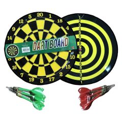 DZC KUZENLER AVM ÇİFT YÖNLÜ İĞNELİ DART TAHTASI 6 OK SPOR AKTİVİTE OYUNCAK 23 CM