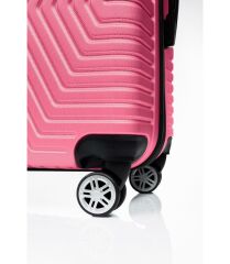 DZC KUZENLER AVM ORTA BOY VE MAKYAJ G&D Polo Suitcase ABS Lüx Valiz Seyahat Seti  2 Lİ PEMBE