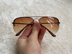 Siyah Unisex  Yarım Çerçeveli Metal  Güneş Gözlüğü KAHVERENGİ