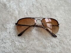 Siyah Unisex  Yarım Çerçeveli Metal  Güneş Gözlüğü KAHVERENGİ
