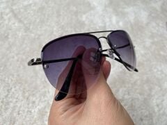 Siyah Unisex  Yarım Çerçeveli Metal  Güneş Gözlüğü SİYAH