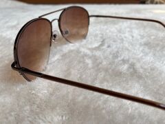 Kahverengi unisex damla model yarım metal çerçeve güneş gözlüğü KAHVERENGİ