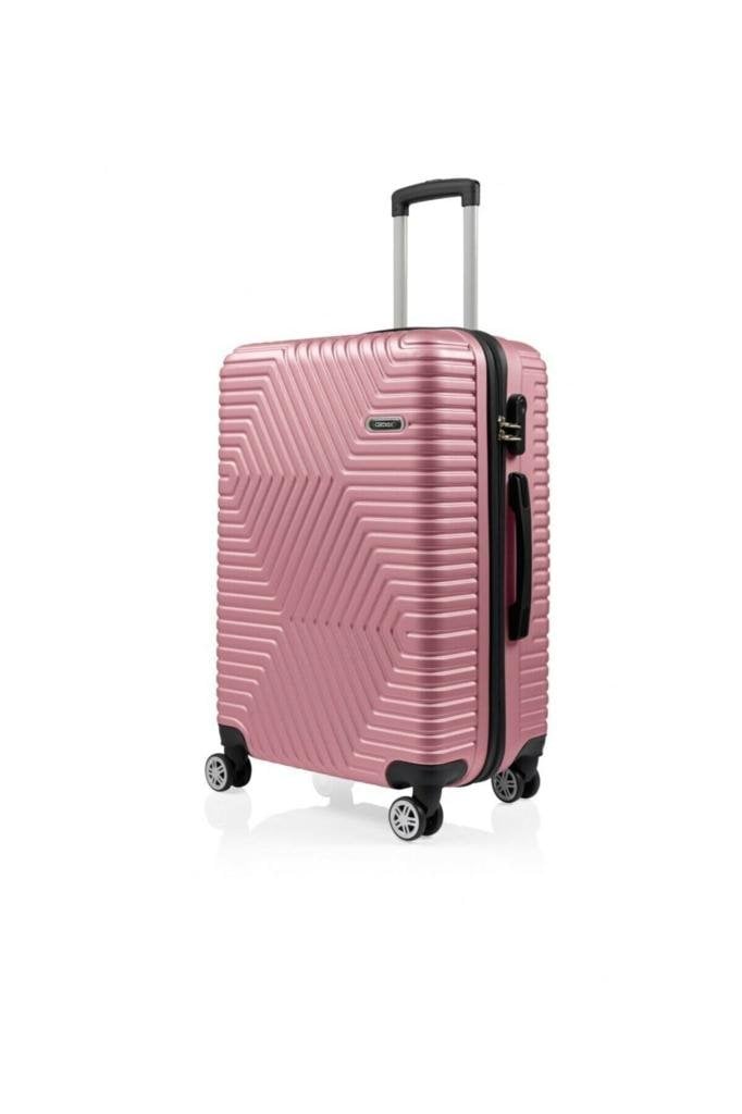 DZC KUZENLER AVM G&d Gedox Polo Suitcase Abs Küçük Boy Lüx Seyahat Valiz GÜLKURUSU PEMBE