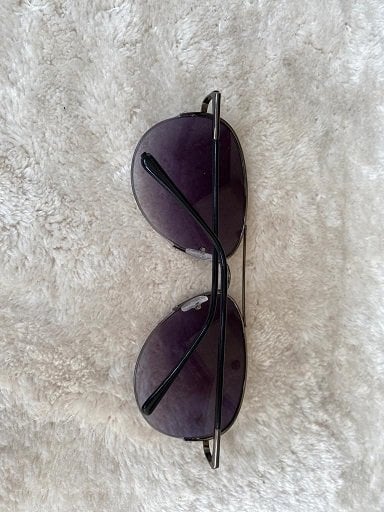 Kahverengi unisex damla model yarım metal çerçeve güneş gözlüğü SİYAH
