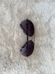 Kahverengi unisex damla model yarım metal çerçeve güneş gözlüğü SİYAH