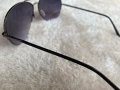 Kahverengi unisex damla model yarım metal çerçeve güneş gözlüğü SİYAH
