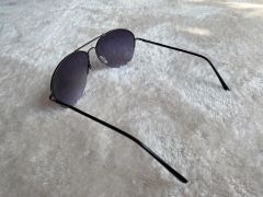 Kahverengi unisex damla model yarım metal çerçeve güneş gözlüğü SİYAH