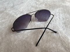 Kahverengi unisex damla model yarım metal çerçeve güneş gözlüğü SİYAH