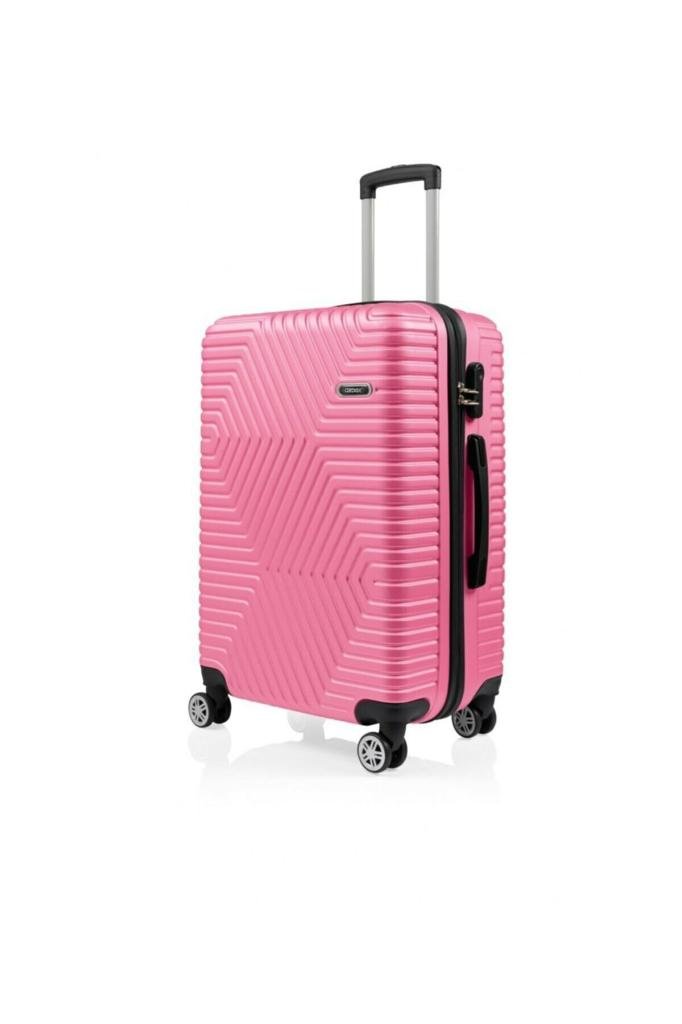 DZC KUZENLER AVM G&d Gedox Polo Suitcase Abs Küçük Boy Lüx Seyahat Valiz PEMBE