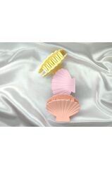 Kadın 3'lü Renkli Deniz Kabuğu Istiridye Desenli Mandal Toka Seti