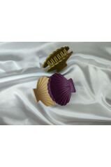 Kadın 3'lü Renkli Deniz Kabuğu Istiridye Desenli Mandal Toka Seti