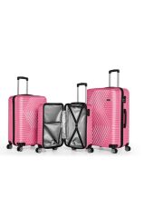 DZC KUZENLER AVM G&d Gedox Polo Suitcase Abs Büyük Boy Lüx Seyahat Valiz tekli PEMBE