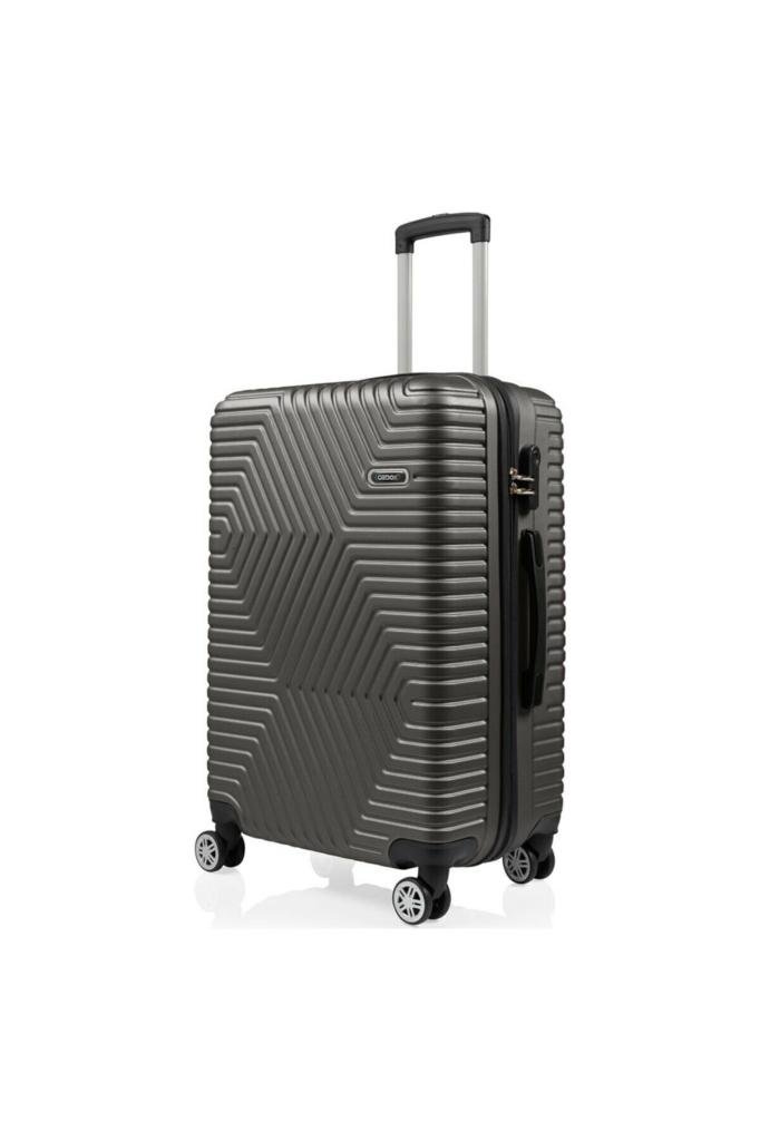 DZC KUZENLER AVM G&d Gedox Polo Suitcase Abs Büyük Boy Lüx Seyahat Valiz tekli FÜME