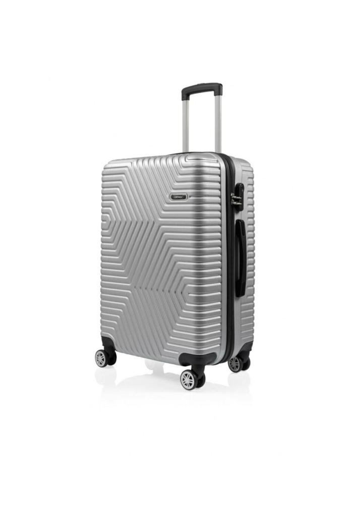 DZC KUZENLER AVM G&d Gedox Polo Suitcase Abs Büyük Boy Lüx Seyahat Valiz tekli GÜMÜŞ