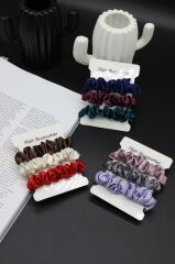 Karışık Renkli Ince Saten Simit Toka 3 adet