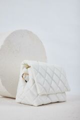 Kadın Bej Kroko Desenli Omuz Çantası