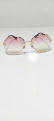Unisex Sİyah Lens Çerçevesiz Kristal Kesim Lens Uv400 Güneş Gözlüğü PUDRA