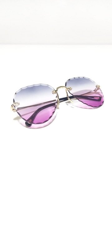 Unisex Sİyah Lens Çerçevesiz Kristal Kesim Lens Uv400 Güneş Gözlüğü MOR