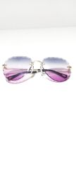 Unisex Sİyah Lens Çerçevesiz Kristal Kesim Lens Uv400 Güneş Gözlüğü MOR