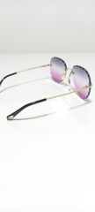 Unisex Sİyah Lens Çerçevesiz Kristal Kesim Lens Uv400 Güneş Gözlüğü MOR