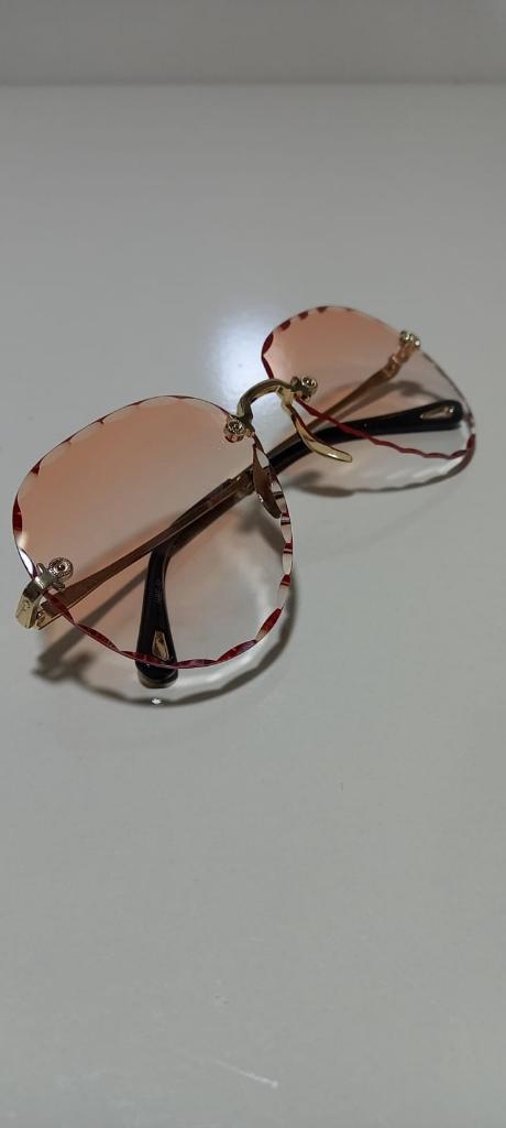 Unisex Sİyah Lens Çerçevesiz Kristal Kesim Lens Uv400 Güneş Gözlüğü KAHVERENGİ