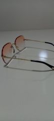 Unisex Sİyah Lens Çerçevesiz Kristal Kesim Lens Uv400 Güneş Gözlüğü KAHVERENGİ